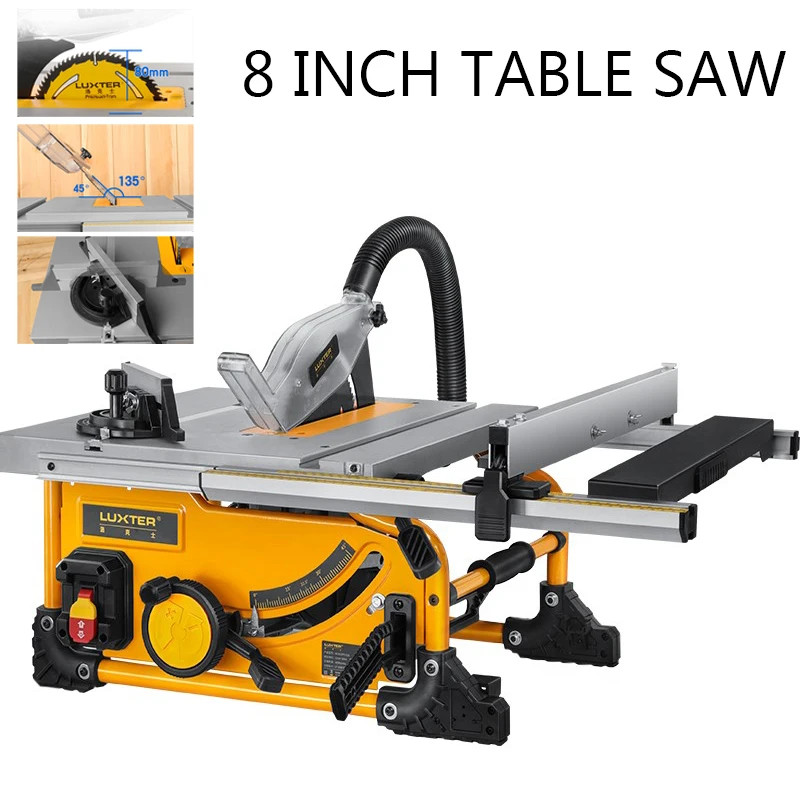 8 Inch Table Saw 210MM Wood Cutting Saw Dust Free Portable Woodworking Cutting Machine 1500W 80 Teet