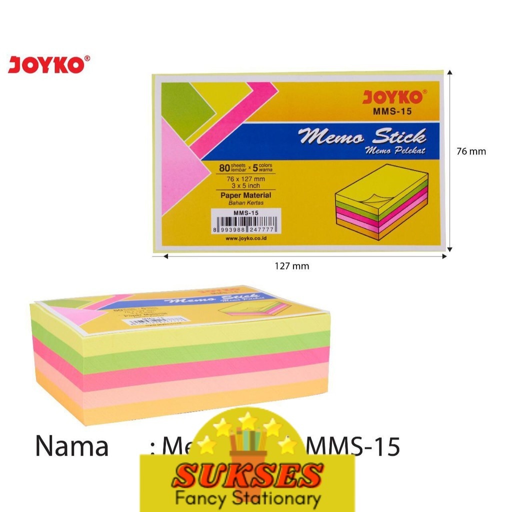 

Memo Stick Sticky Note Kertas Memo Memo Tempel Joyko Mms-15