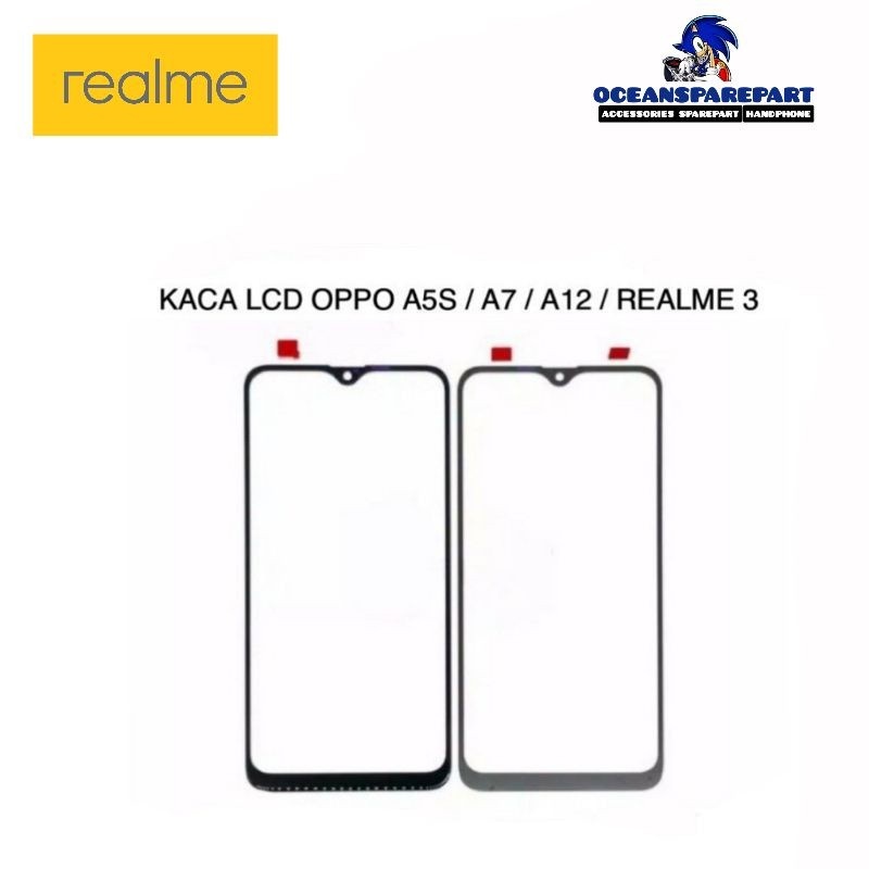 KACA LCD KACA DEPAN KACA LAYAR TOUCHSCREEN OPPO A5S OPPO A7 REALME 3 ORIGINAL