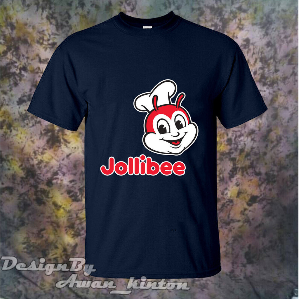 Baju Kaos Jollibee Restaurant Logo Warna Biru Tua