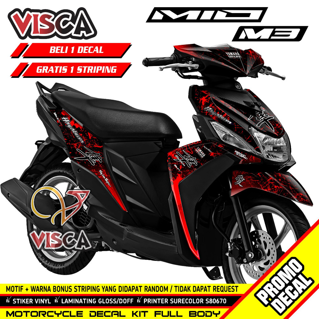 Decal Mio M3 125 Full Body - Stiker Mio M3 Full Body - Dekal Mio M3 Full Body - Striping Mio M3 Full