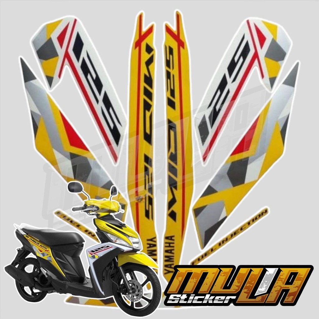 STICKER STIKER POLET LIS STRIPING MOTOR FULL BODY YAMAHA MIO M3 MIO 3 MIO Z 125 2016 WARNA KUNING PU