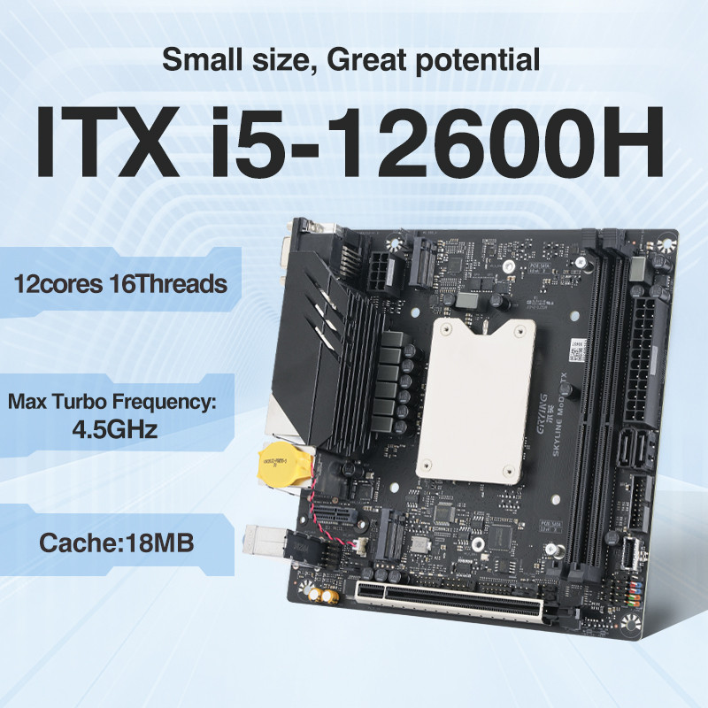 

ERYING M-ITX DIY Desktop Motherboard with Onboard Core CPU Kit i5 12600H i5-12600H 12C16T DDR4 Gaming PC Computer Assembly Set