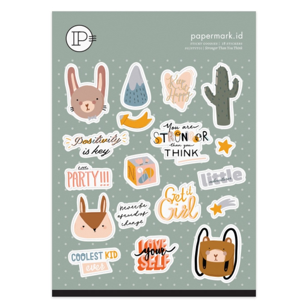 

PAPERMARK Stronger Than You Think Sticker Set | Sticker Lucu | Sticker Jurnal