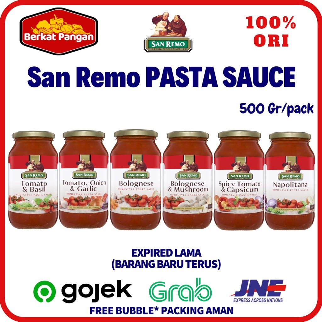 

San Remo Pasta Sauce Bolognese Tomato Basil Napolitana 500gr