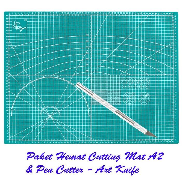 

[Paket Hemat] Cutting Mat A2 Double Sided + Pen Cutter Design Knife