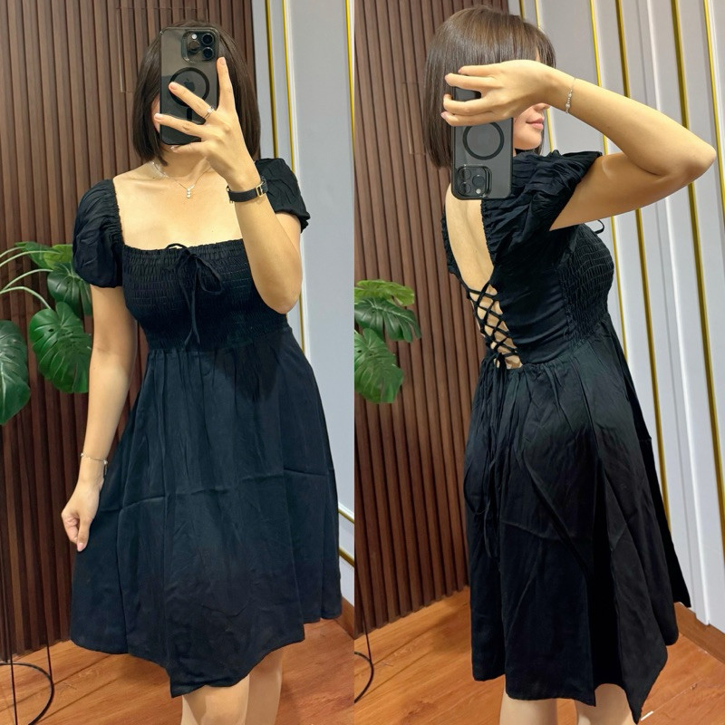 SEXY DRESS RAYON PREMIUM MINI DRESS BACKLESS DRES SEXY TALI BELAKANG