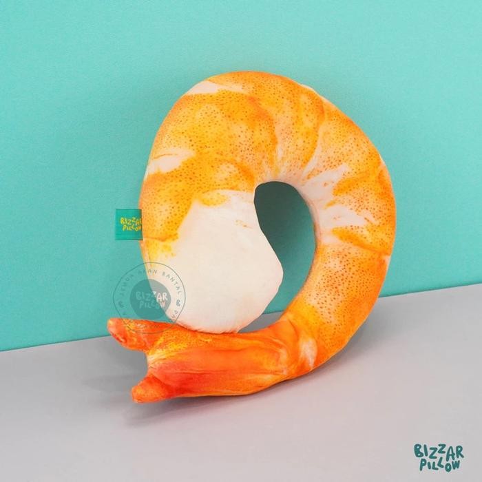 Bantal Leher Travelling Motif Udang - Udang rebus