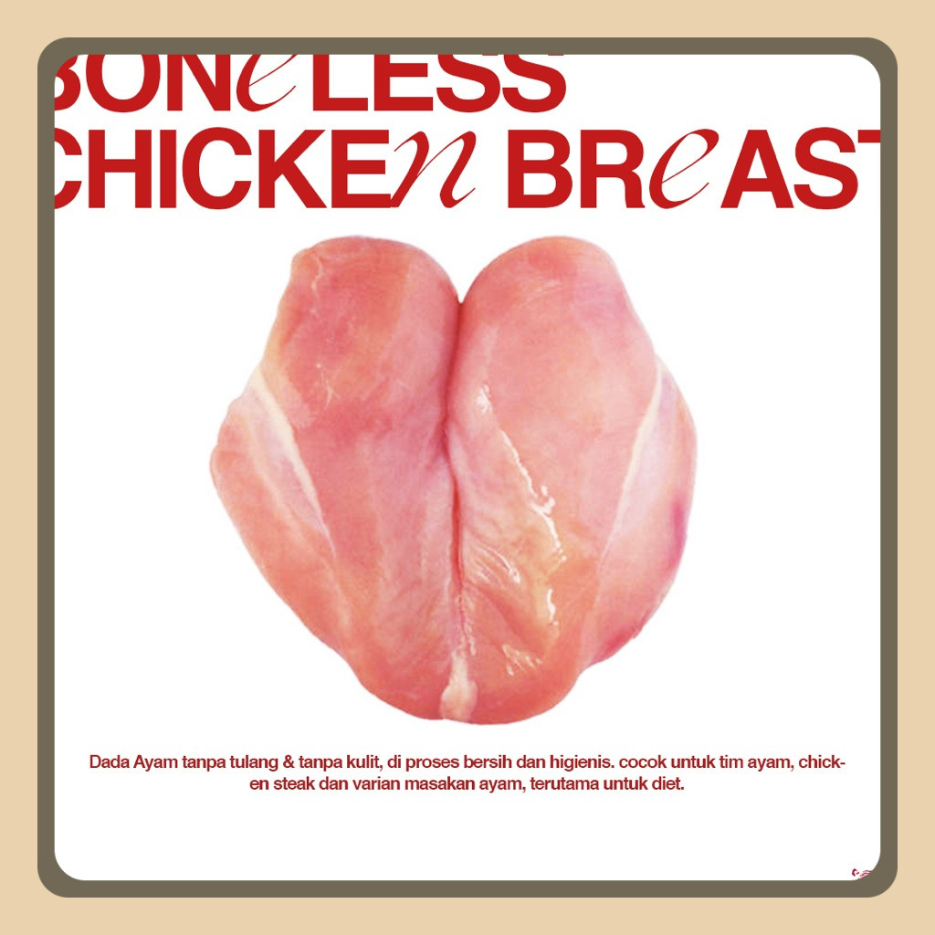 

Dada Ayam Fillet Tanpa Kulit Tanpa Tulang Boneless Chicken Breast