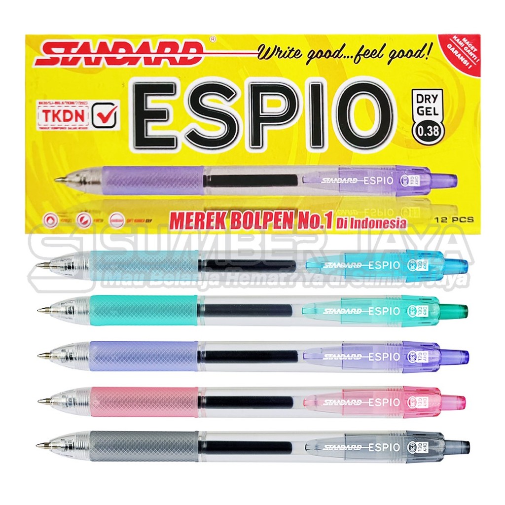 

Ballpoint Gel Cetek Standard ESPIO DRY GEL 0.38mm Pulpen Retractable Pena 1 PCS