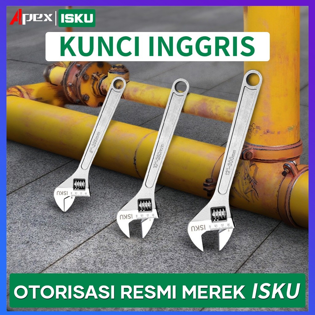 ISKU Kunci Inggris 810 12 inch/Tools Alat Perkakas Adjustable Wrench