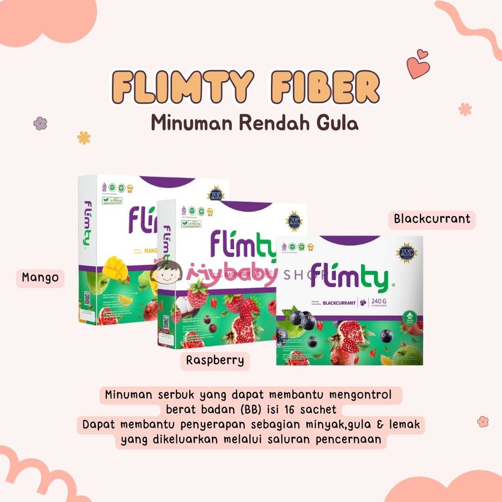 

Flimty Fiber - 1 Box (isi 16 sachet) - Minuman sehat - Minuman rendah gula