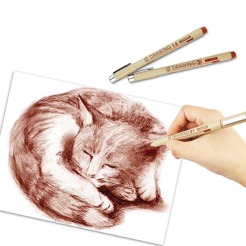 

Brown & Black Micro Pens, 12 Sizes，Waterproof Archival Ink, Fine Point Pen for Artist Illustration, Sketching, Anime and Drawing