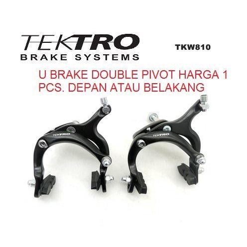 Rem U Brake TEKTRO double pivot Dual Alloy UBrake c Hybrid Sepeda seli Lipat balap rb - HITAM, DEPAN
