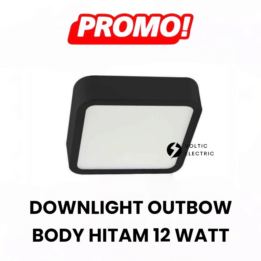 Lampu Downlight Outbow Slim Kotak Hitam 12 WATT 12 W Lampu Outbow Kotak Hitam