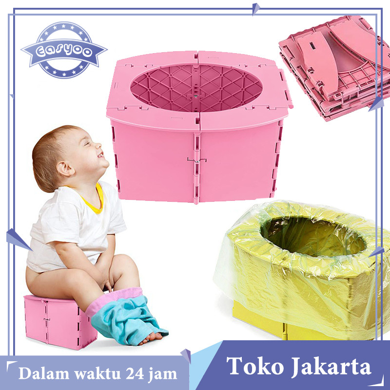 ​​Toilet Duduk Portable Anak Wc Lipat Plastik Praktis Baby Potty Training