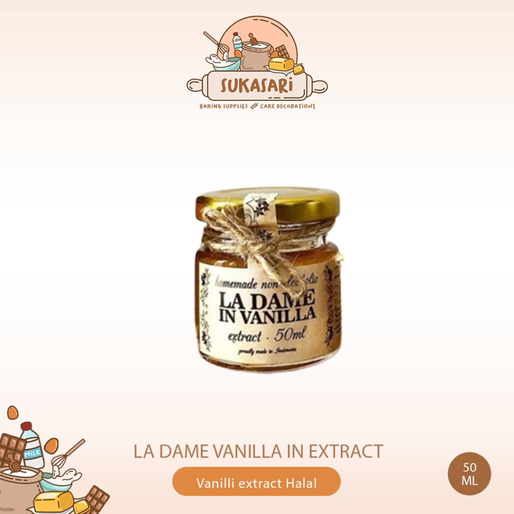 

La Dame Vanilla in extract 50 ML Perisa Alami Vanilla Vanilli extract Halal