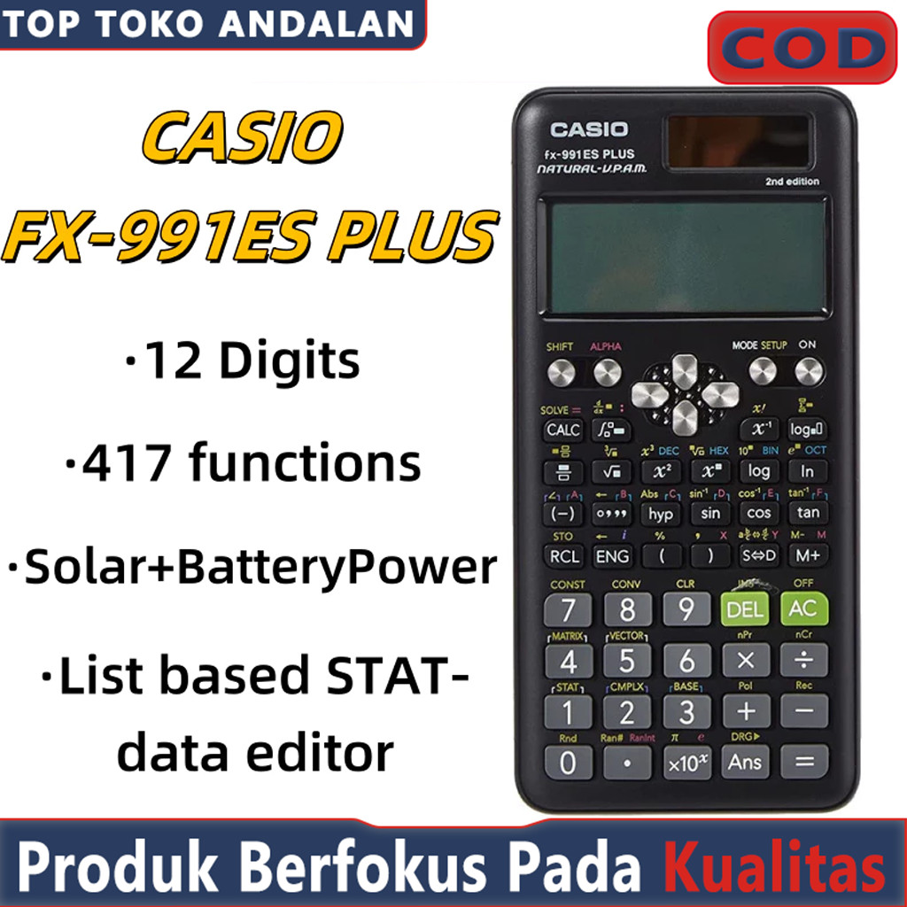 

Kalkulator Scientific Casio ilmiah FX-991EX/991ES-Plus Calculator Scientific Casio Kalkulator Casio Scientific 417 Fungsi/Dua Sumber Tenaga Baterai Dan Tenaga Matahari/40 Konstanta Rumus Kalkulator Scientific Casio FX-991EX Classwiz Asli dan Bergaransi