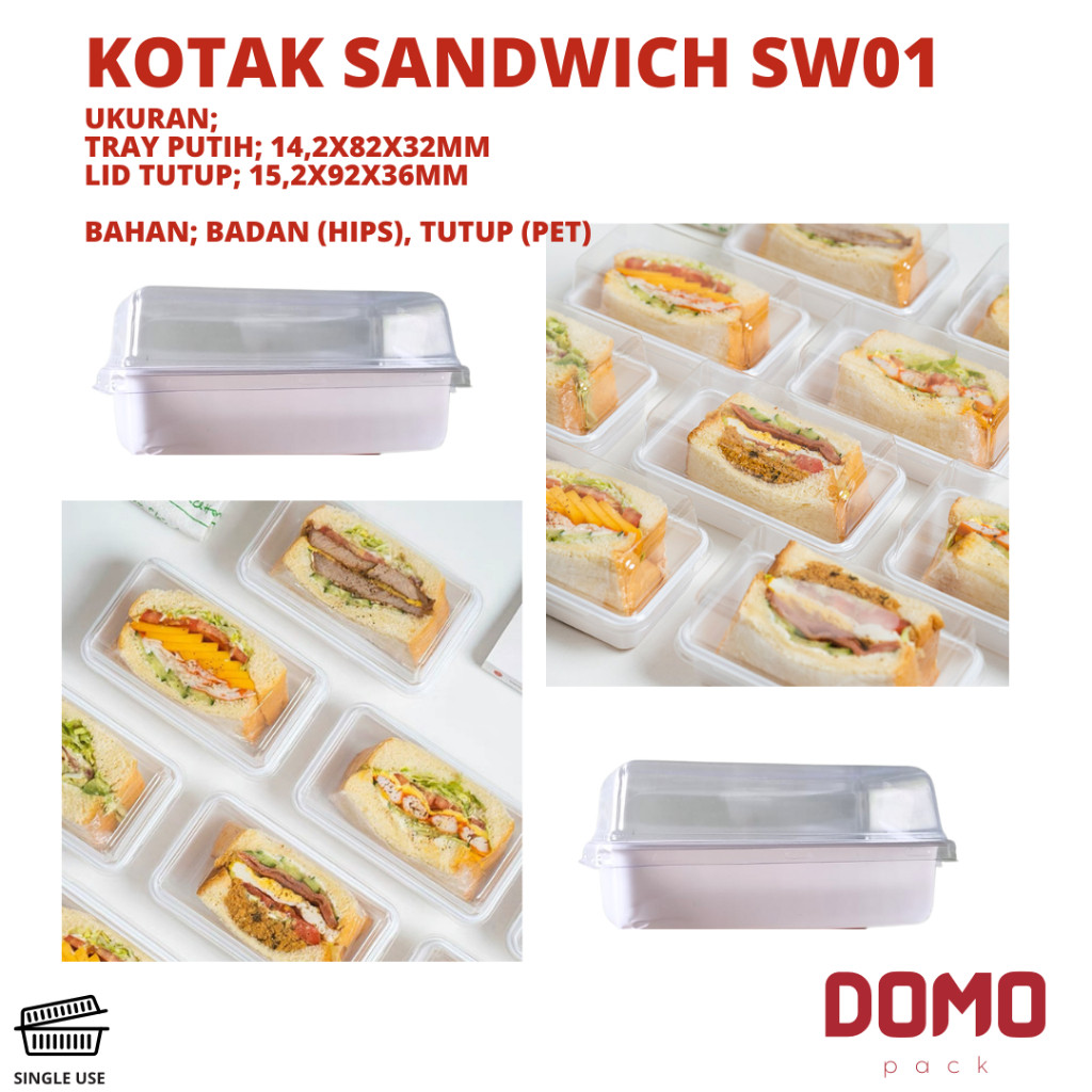 Kotak Mika Sandwich Tray Sandwich isi 50pc