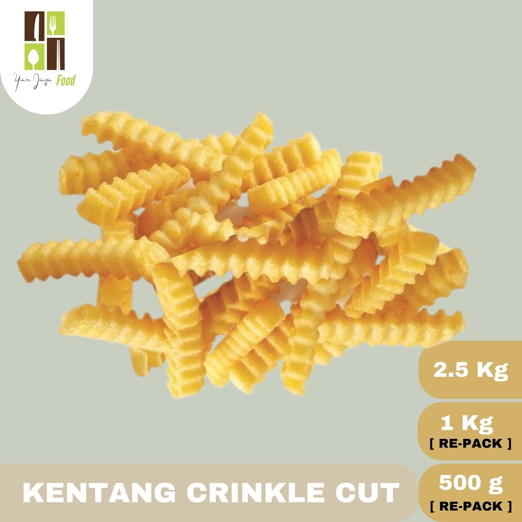 

Kentang Crinkle Cut Frozen Renyah Enak Bersih & Bagus [Repack 500GR/1KG] & 2.5KG
