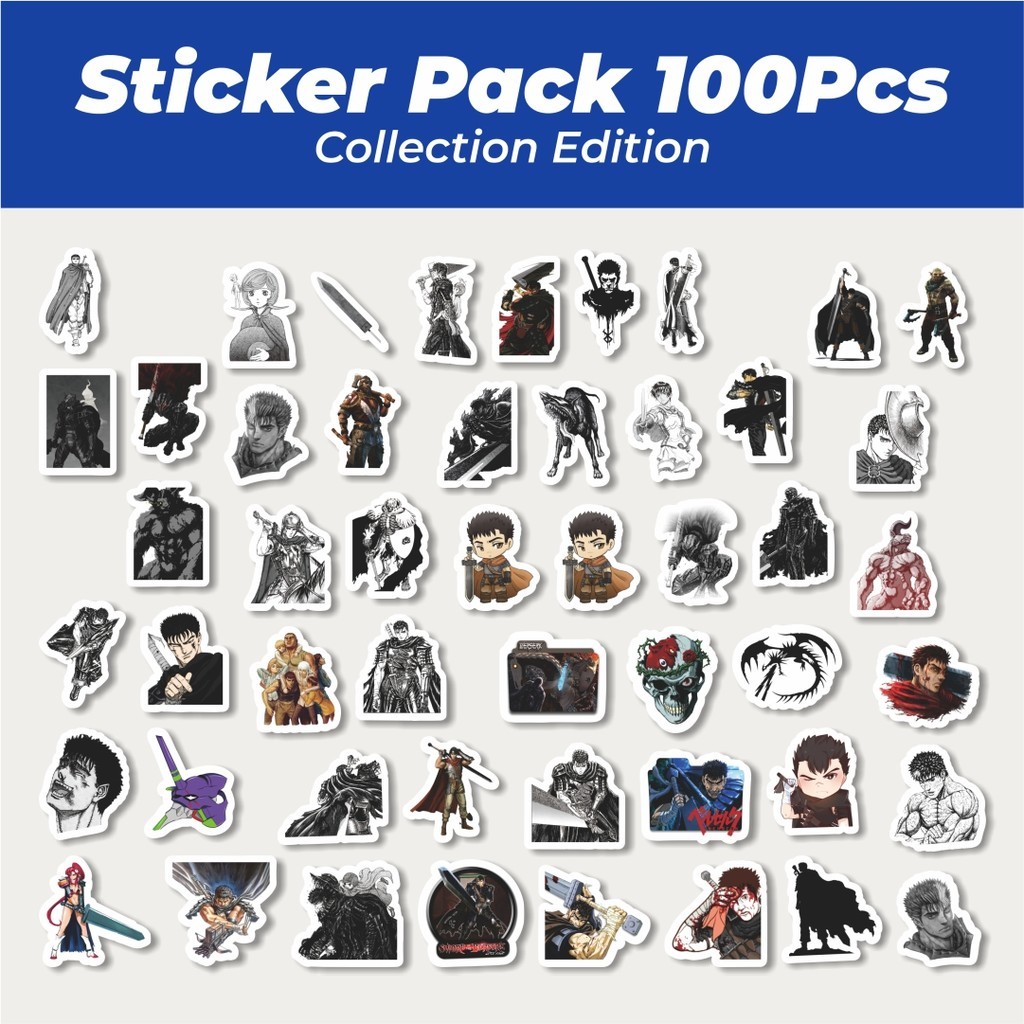 

Hot Sticker Anime Berserk Lucu Anti Air Stikers Berperekat Waterproof Sticker Decal Buat Motor Helm Buku Journal Koper Casing HP Laptop Botol Minum