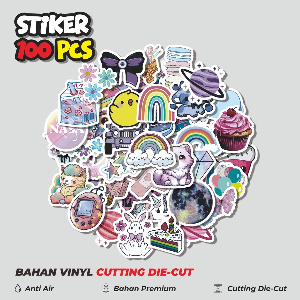 

Terbaru! 50 pcs Stiker Pastel Aesthetic Dekorasi Lucu Kreatif untuk Notebook, Skateboard, HP