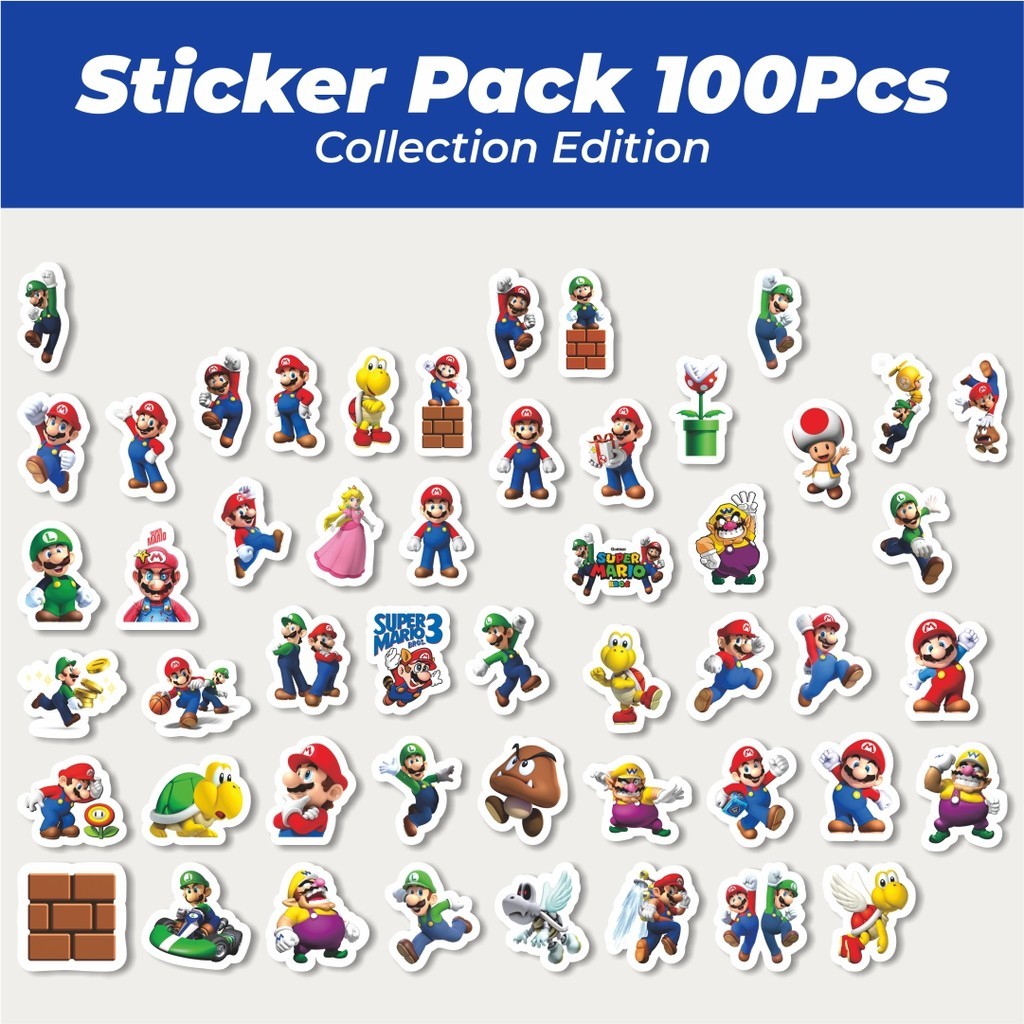 

Hot Sticker Kartun Super Mario Sticker Lucu Anti Air Stikers Berperekat Waterproof Sticker Decal Buat Motor Helm Buku Journal Koper Casing HP Laptop Botol Minum
