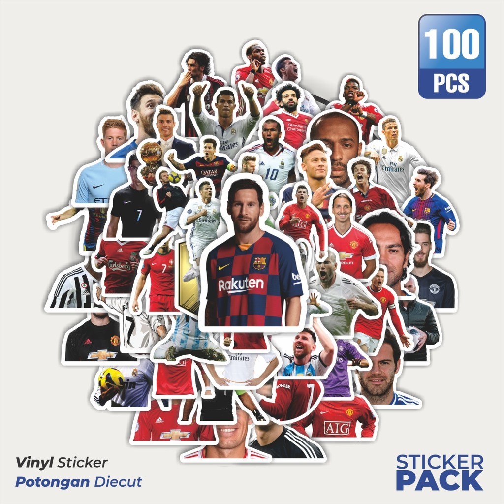 

Stiker Vinyl Stiker Club Football/Sepak Bola Waterproof Aesthetic- Untuk Laptop, Motor, dan Helm - Paper Stationery Pack