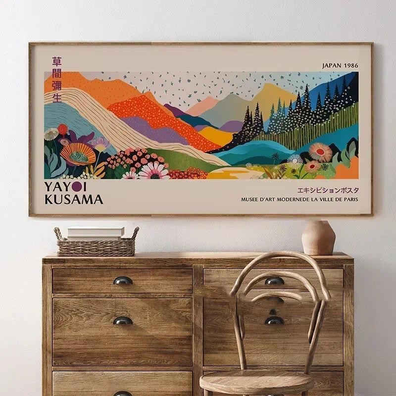 

Japanese Yayoi Kusama Gallery Modern Wabi Sabi Yayoi Kusama Art Posters Canvas Painting Wall Prints Pictures for Room Home Decor