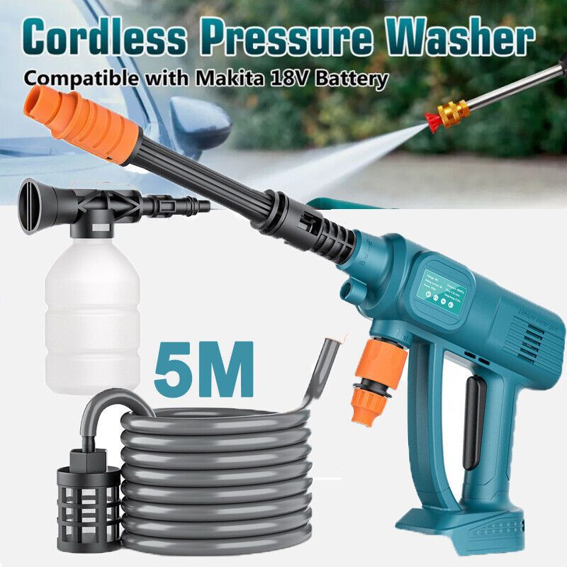 

Cordless High Pressure Washer Gun 6 IN 1 Electric Car Garden Washing Wash Spray Gun Adjustable Long For Makita 18V Battery