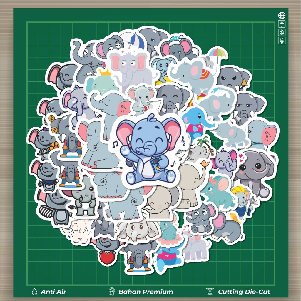 

HOT 50 PCS STIKER Sticker Hewan Gajah Stiker Fashion Cars Decal Dingin Kartu Album Custom Vinyl Anti Air- Sticker Aesthetic Buku Journal Koper Casing HP Tablet Laptop Helm Motor Botol Minum