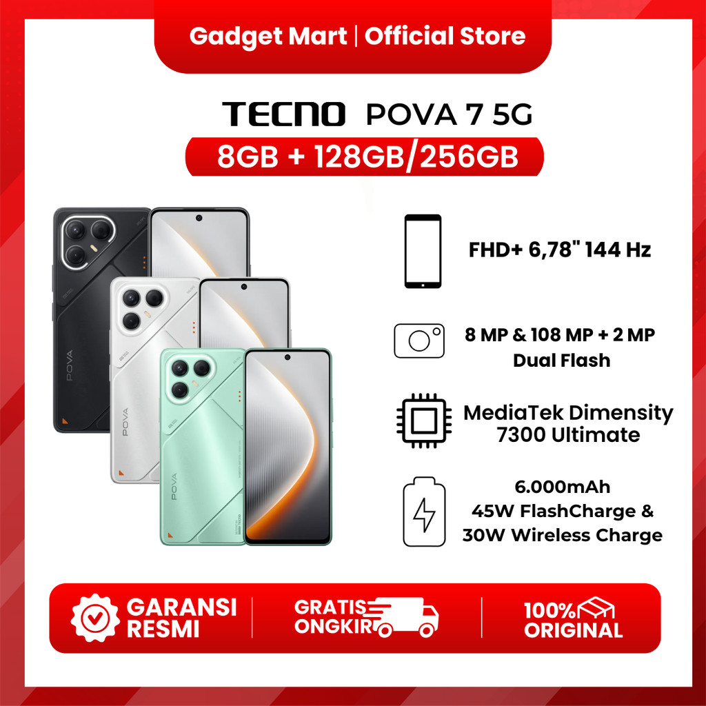 TECNO POVA 7 5G  - Garansi Resmi
