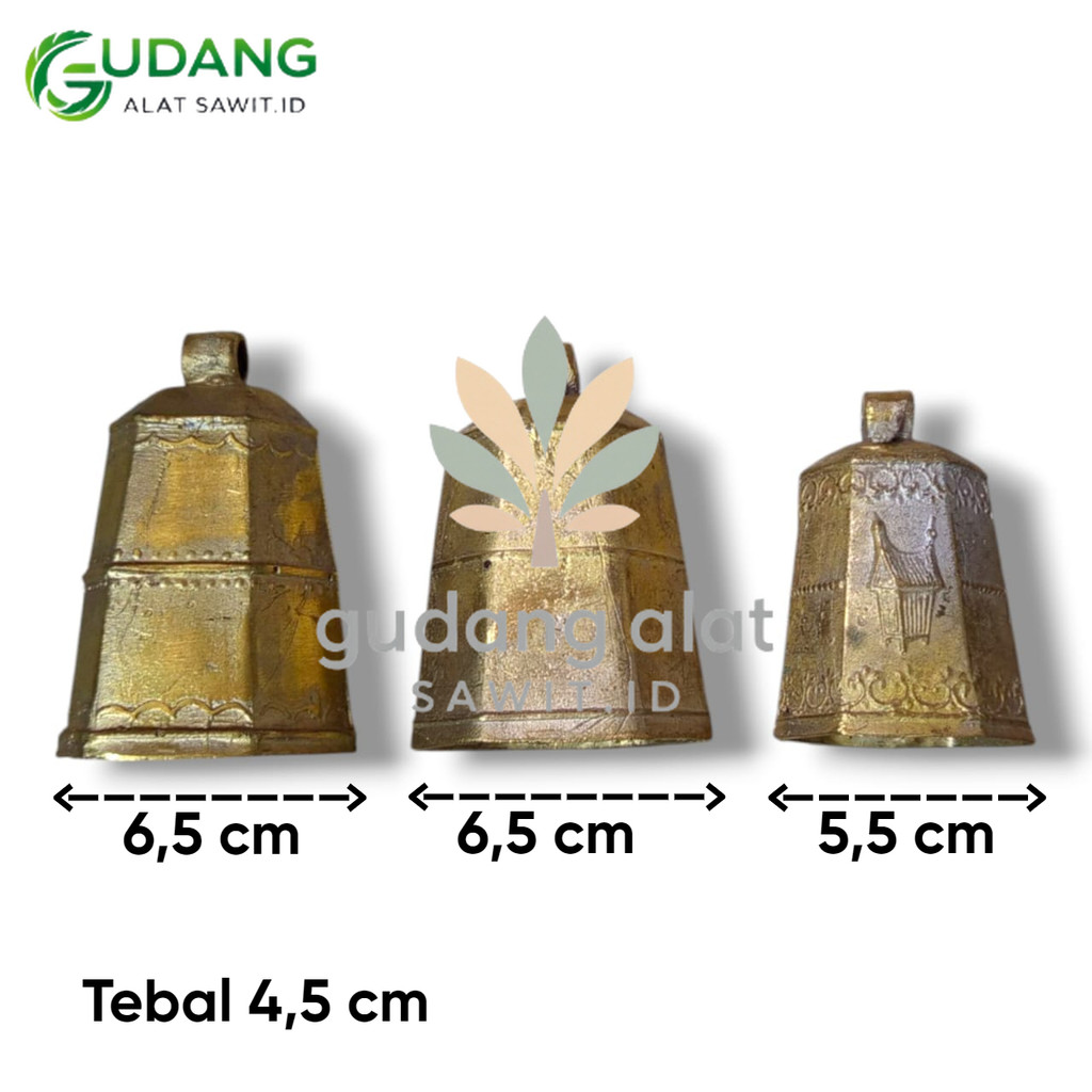 LONCENG SAPI BAHAN KUNINGAN TEBAL 3 UKURAN