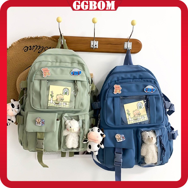 TEPKYANG[Free Bonus] Tas Sekolah Anak Perempuan Anti Air Model Korea - Ransel Sekolah SD SMP Backpac