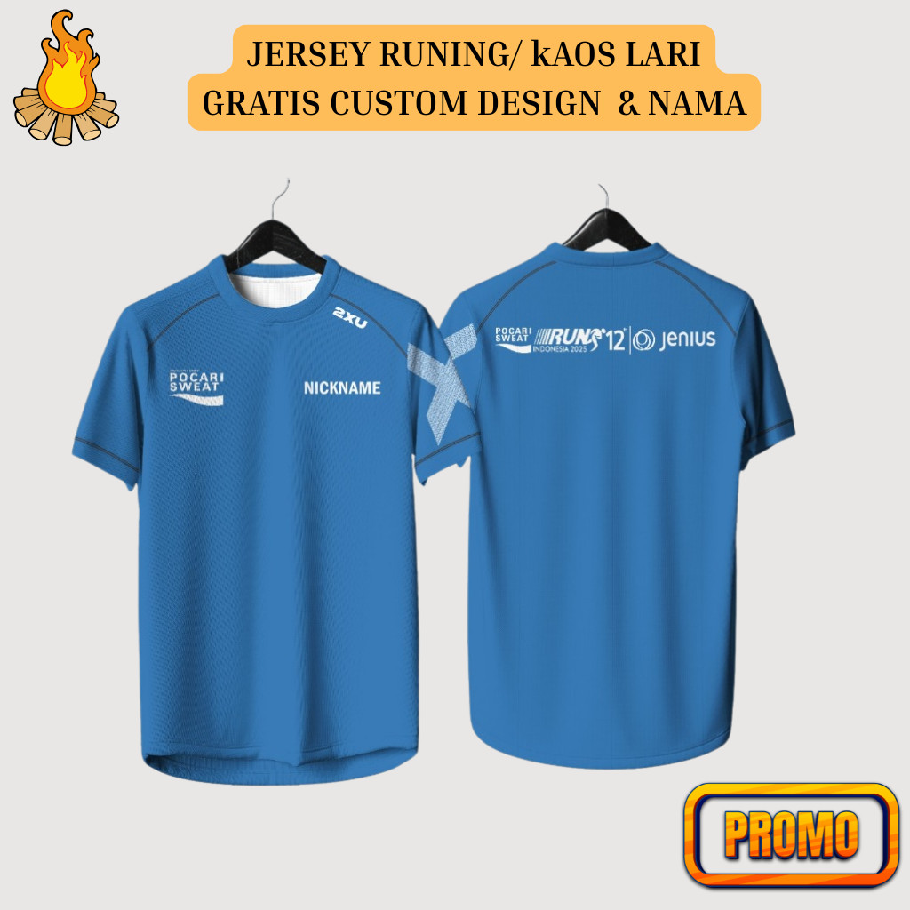 Jersey Lari POCARI SWEAT RUN 2025 - Baju Olahraga Pria Wanita Dryfit Full Printing