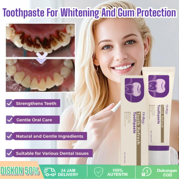 Pelindung Gusi tooth refresh toothpaste ora2 toothpaste/Cegah lubang, bantu perbaiki/Pemutih Members