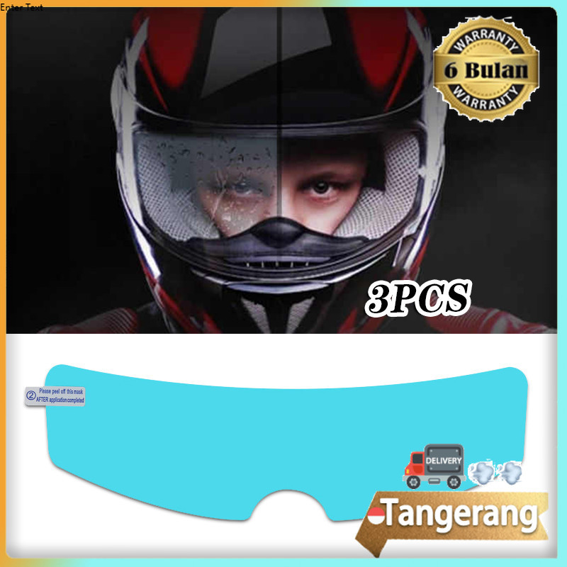 3PCS Stiker Kaca Helm Anti Hujan Sticker Kaca Helm Rainproof Film Kaca Film