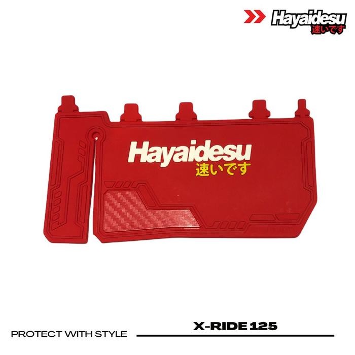 [Promo]New Arrival Hayaidesu Mud Flap X-ride 125 Aksesoris Variasi Penahan Lumpur - Merah