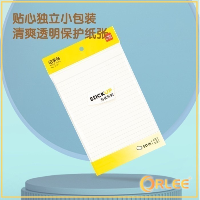 

ORLEE DELI043 Sticky Notes / Memo Tempel Bergaris 50 lembar 20cm Lem Kuat 21582 Y1683