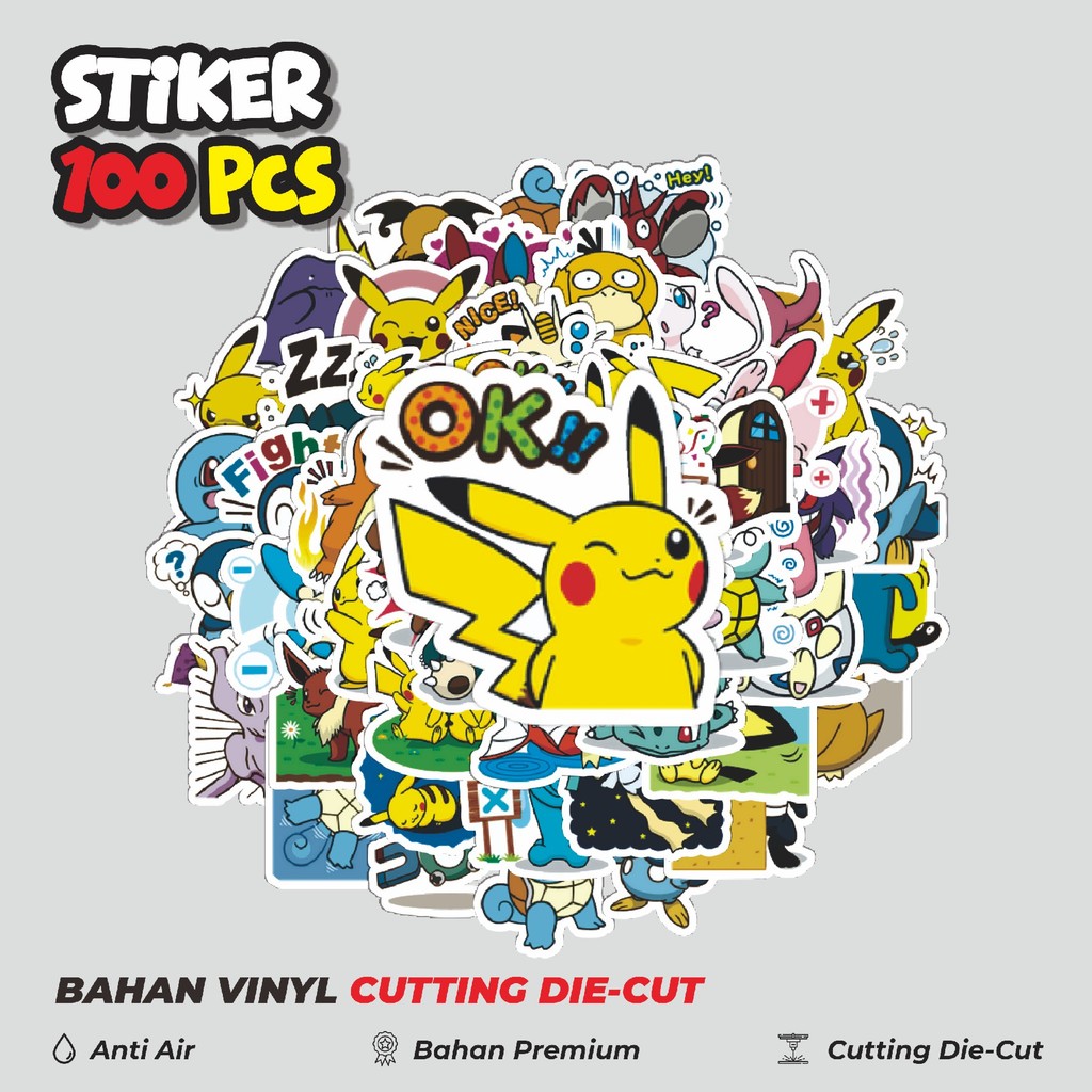 

Terbaru! 50 pcs Stiker Kartun Classical Pokémon Dekorasi Lucu Kreatif untuk Notebook, Skateboard, HP