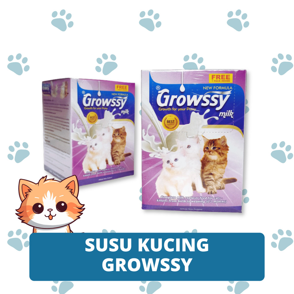 Susu Kucing Growssy Sachet untuk Anak Kucing Kitten Cat Milk Replecer Oren Petshop