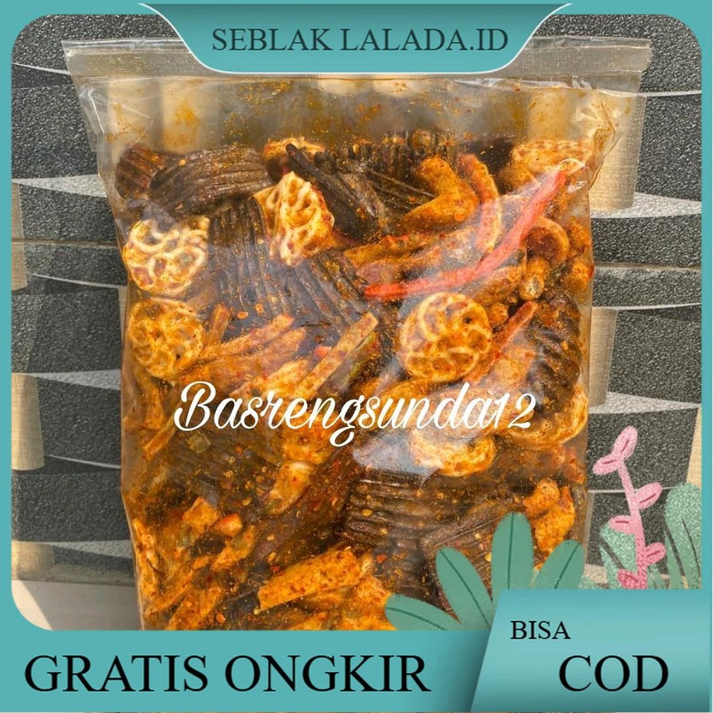 

SEBLAK CAMPUR 1KG / ANEKA SEBLAK MIX BUMBU CIKRUHPEDAS DAUN JERUK Snacks Pedas Cemilan Food Kerupuk Makanan Camilan Kering Jengkol/ped/jaat/cimol/siomay