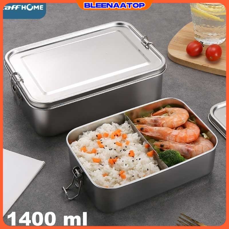 TaffHOME Kotak Makan Lunch Box Stainless Steel 2 Grid 1400ml - UP-14