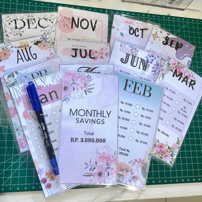 

Tabungan Target Binder A6 Monthly Saving Catatan Menabung - 2jt set