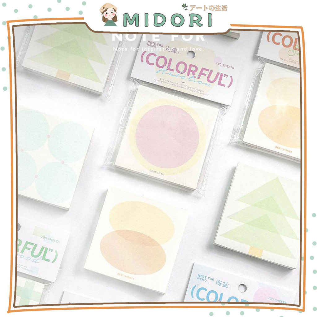 

[MIDORI] 100Sheets MEMO COLORED SOFT CANDY BOOK Note Memo Diary Lucu Paper Notepad - C0077