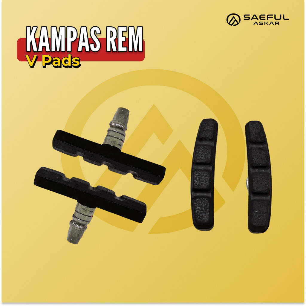 Kampas Rem Sepeda V-Brake 70mm Kanvas Rem Karet Hitam Model V Sepeda Gunung Lipat BMX MTB