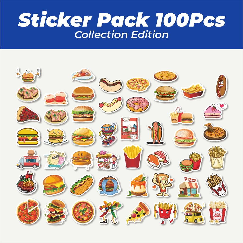 

Hot Stiker Food Delicious [Makanan Lezat] Lucu Anti Air Stikers Berperekat Waterproof Sticker Decal Buat Motor Helm Buku Journal Koper Casing HP Laptop Botol Minum