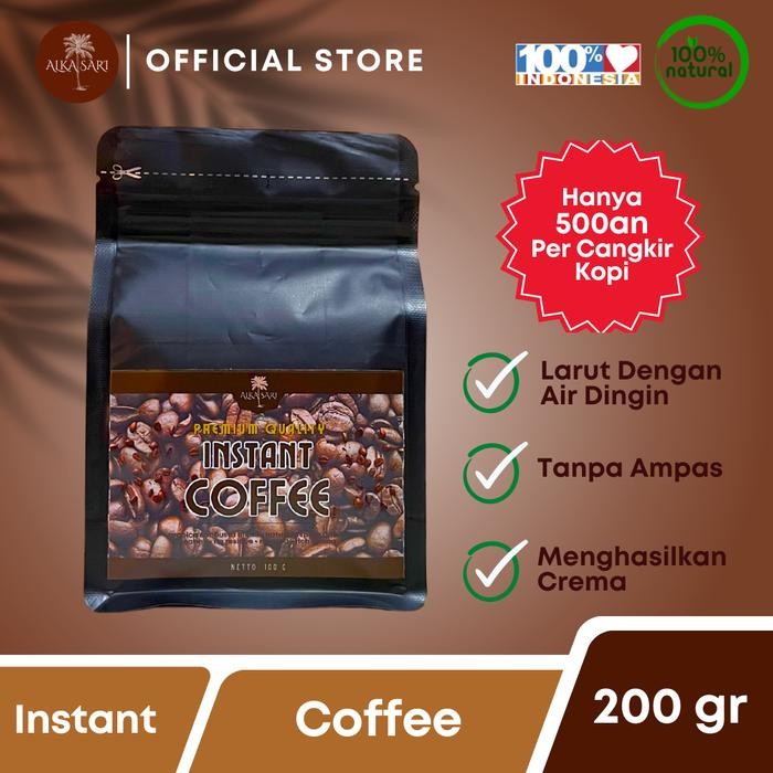

Terjangkau~[PROMO] Instant Coffee / Bubuk Kopi Instan Spray Dried Tanpa Ampas Alka Sari - 100 gram