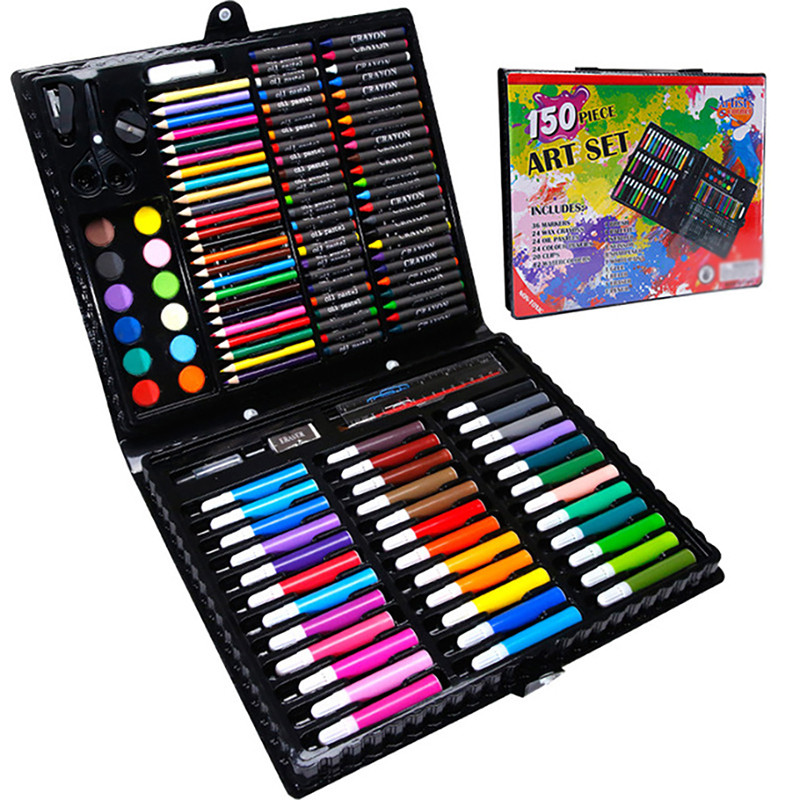 

150Pcs Art Set Watercolor Markers Crayons Water Pen Drawing Set Artist Painting Tools School Stationery Gifts