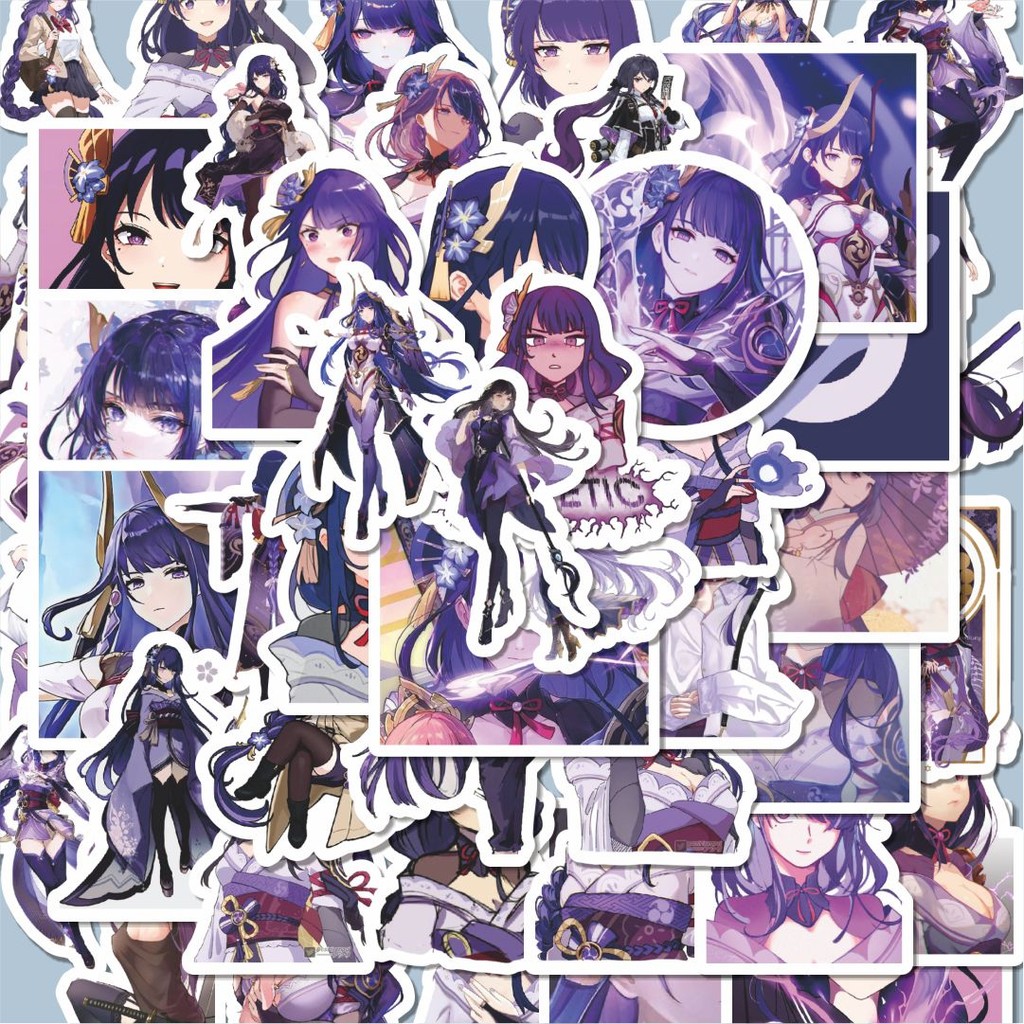 

100PCS Lucu Stiker Anime Genshin Impact Raiden Shogun V2 Stiker Aesthetic Stiker Anti Air Stikers Berperekat Waterproof sticker decal buat Motor Helm Buku Journal Koper Casing HP Laptop Botol Minum Hadiah anak